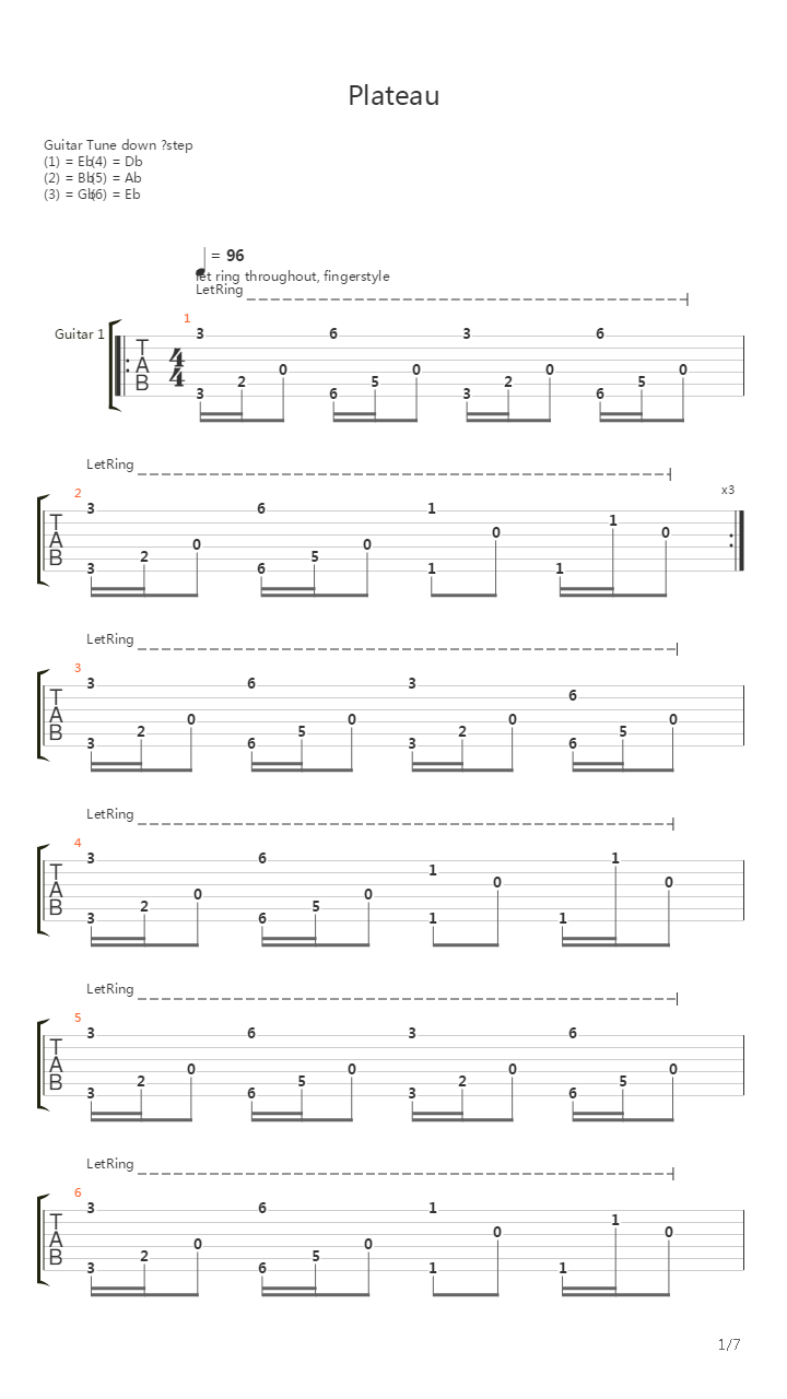 Plateau吉他谱