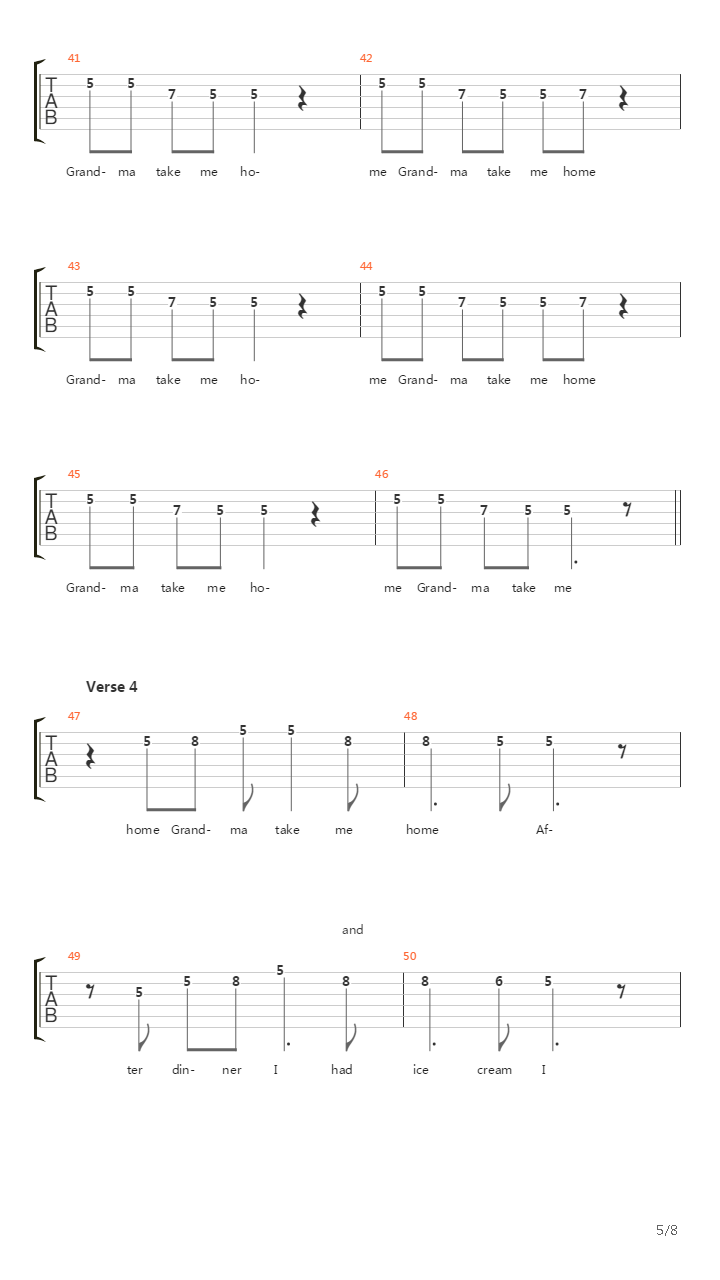 Sliver吉他谱