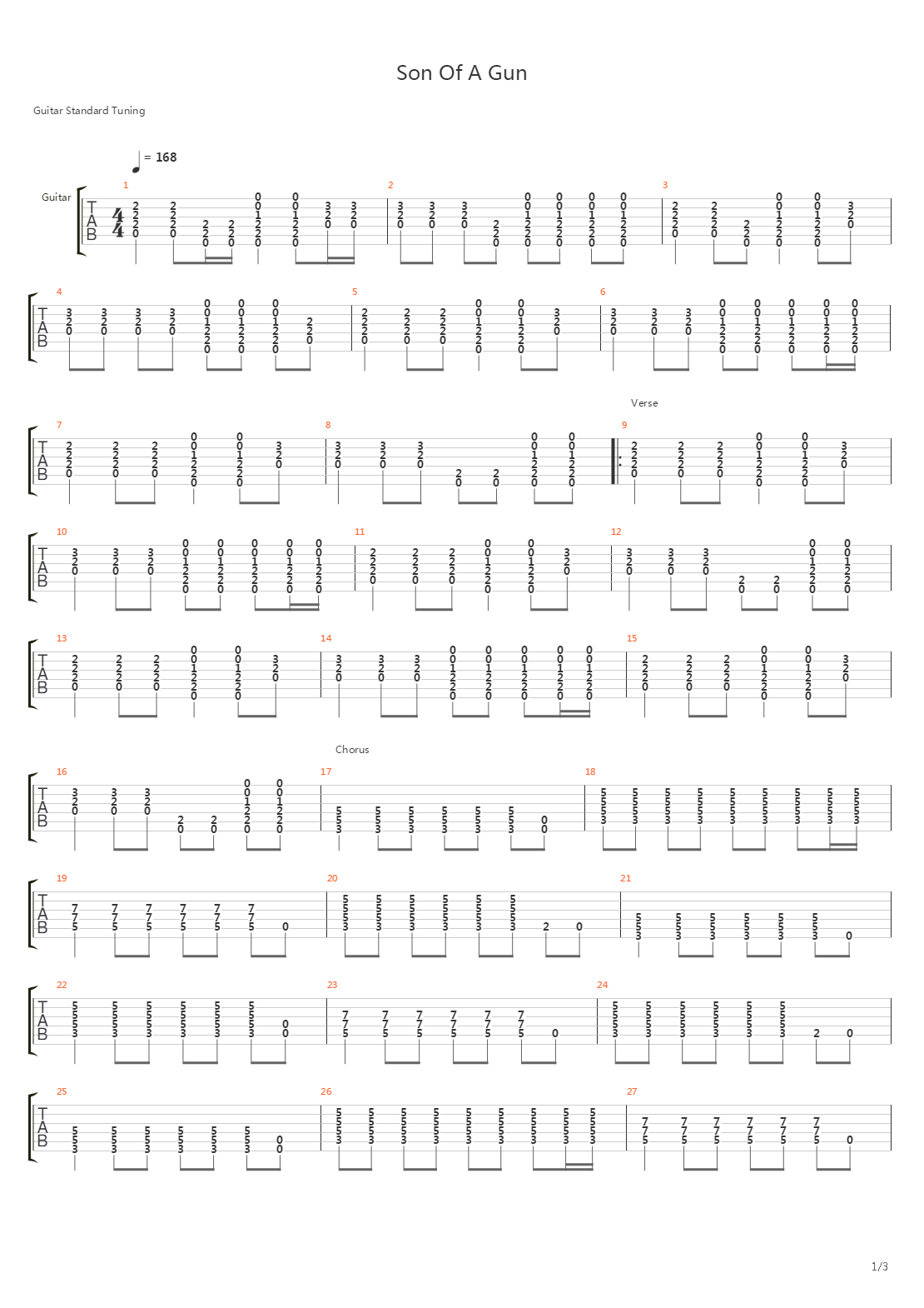 Son Of A Gun吉他谱