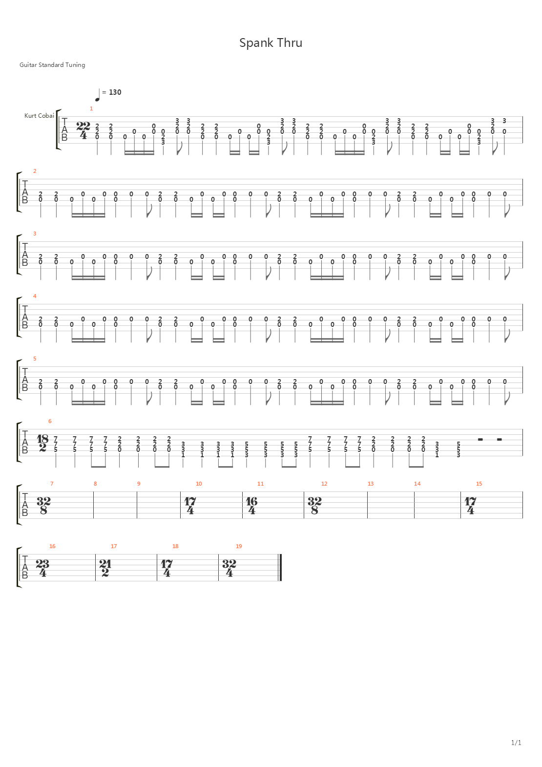 Spank Thru吉他谱