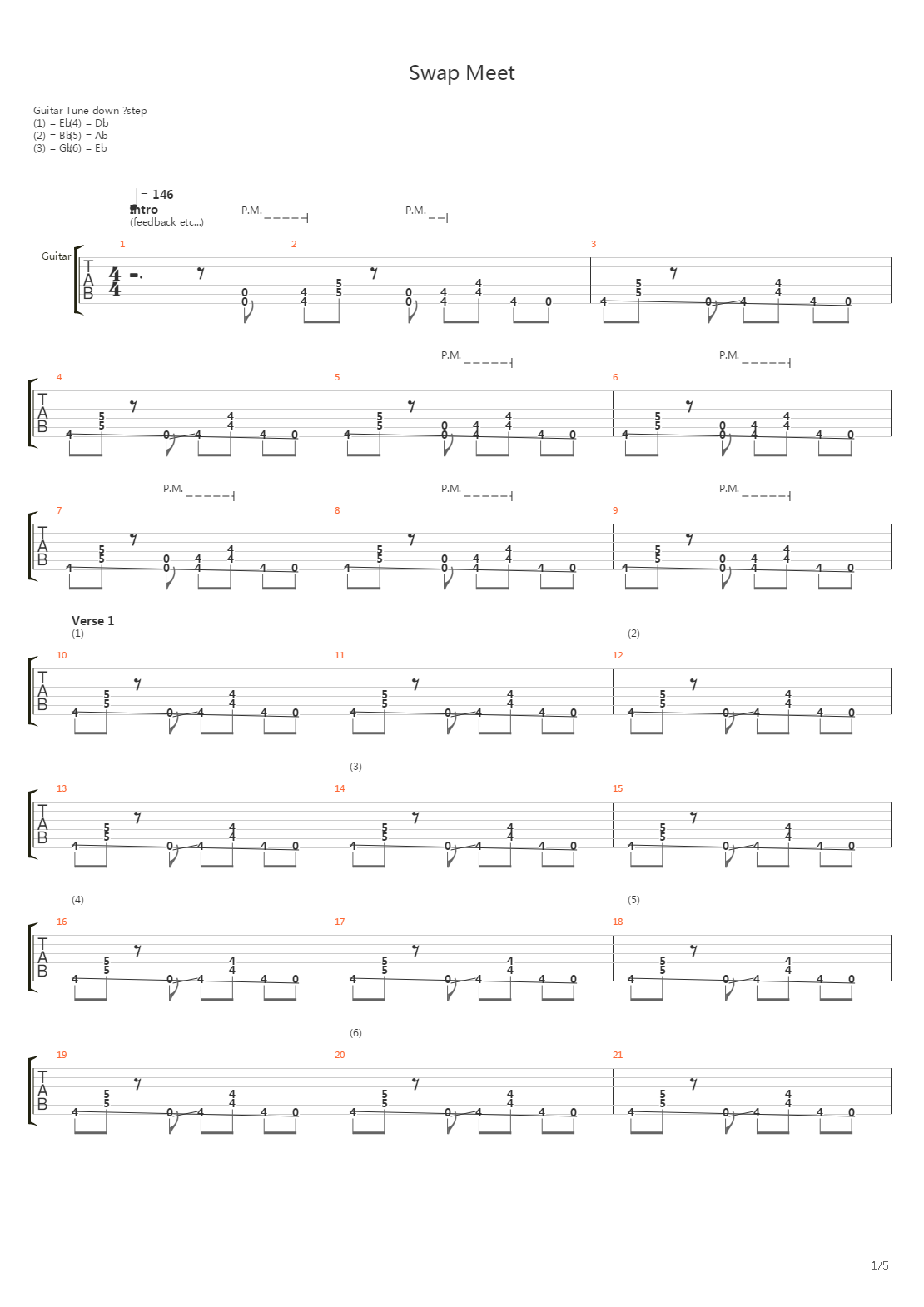 Swap Meet吉他谱