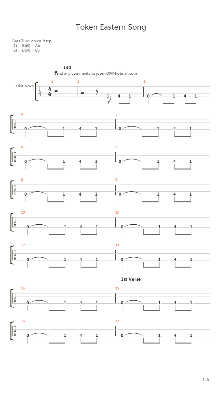 Token Eastern Song吉他谱