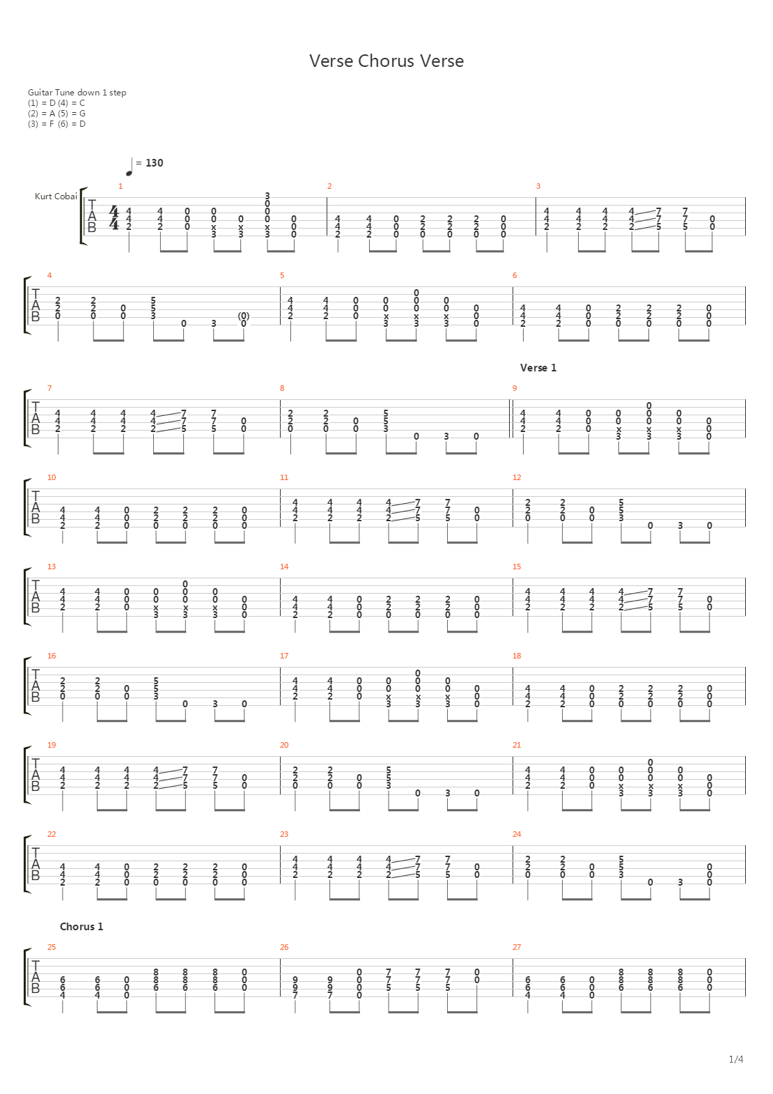 Verse Chorus Verse吉他谱