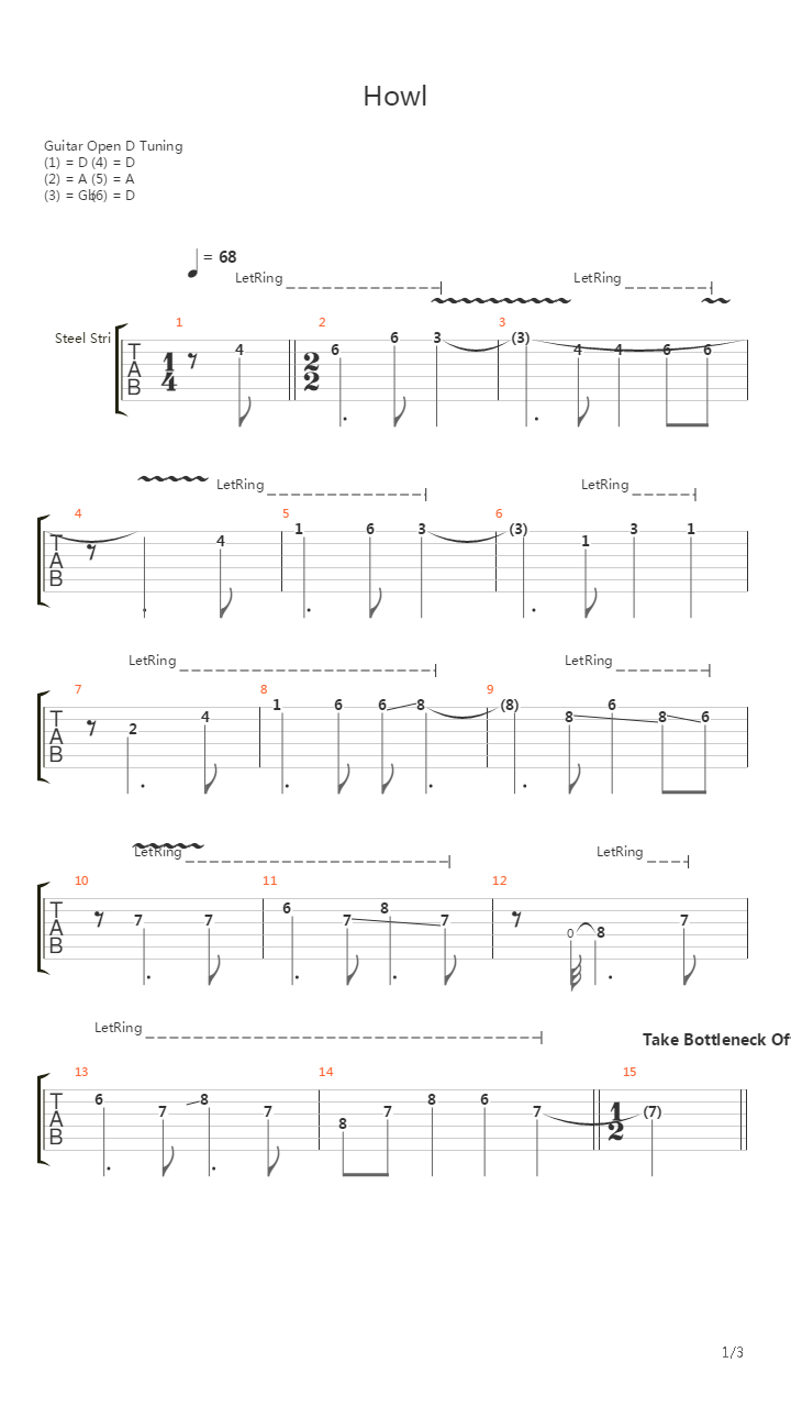 Howl吉他谱