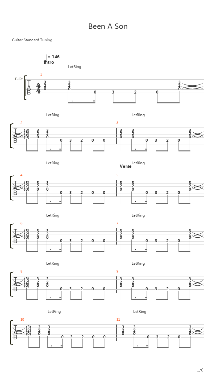 Been A Son吉他谱