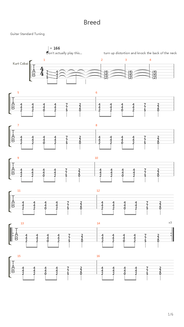 Breed吉他谱