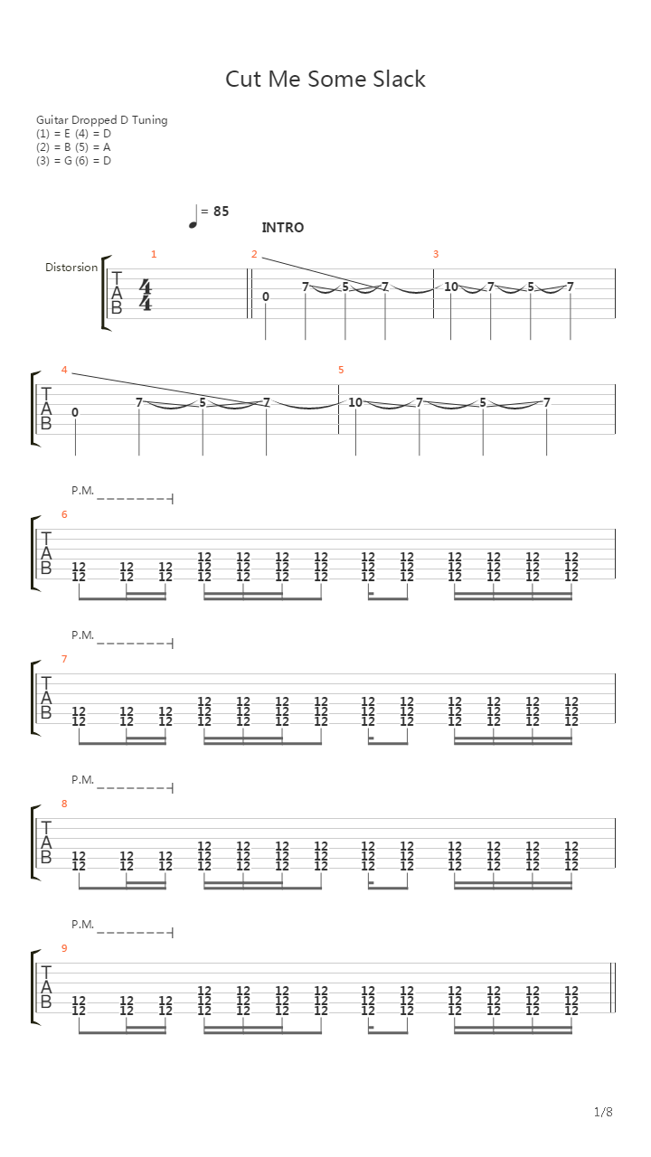 Cut Me Some Slack吉他谱