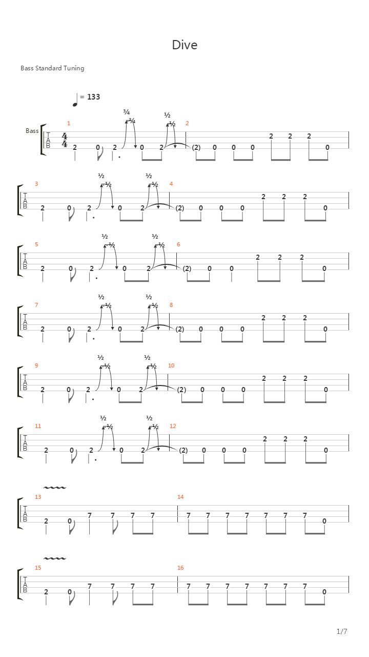 Dive吉他谱