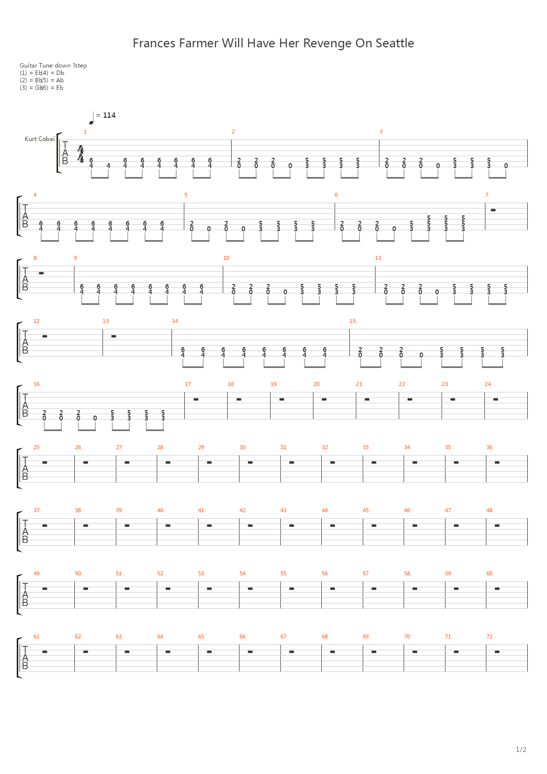 Frances Farmer Will Have Her Revenge On Seattle吉他谱