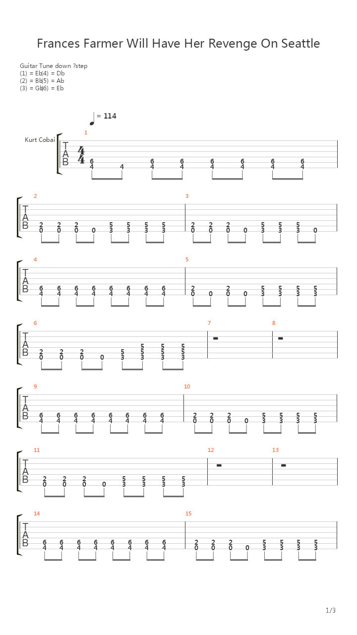 Frances Farmer Will Have Her Revenge On Seattle吉他谱