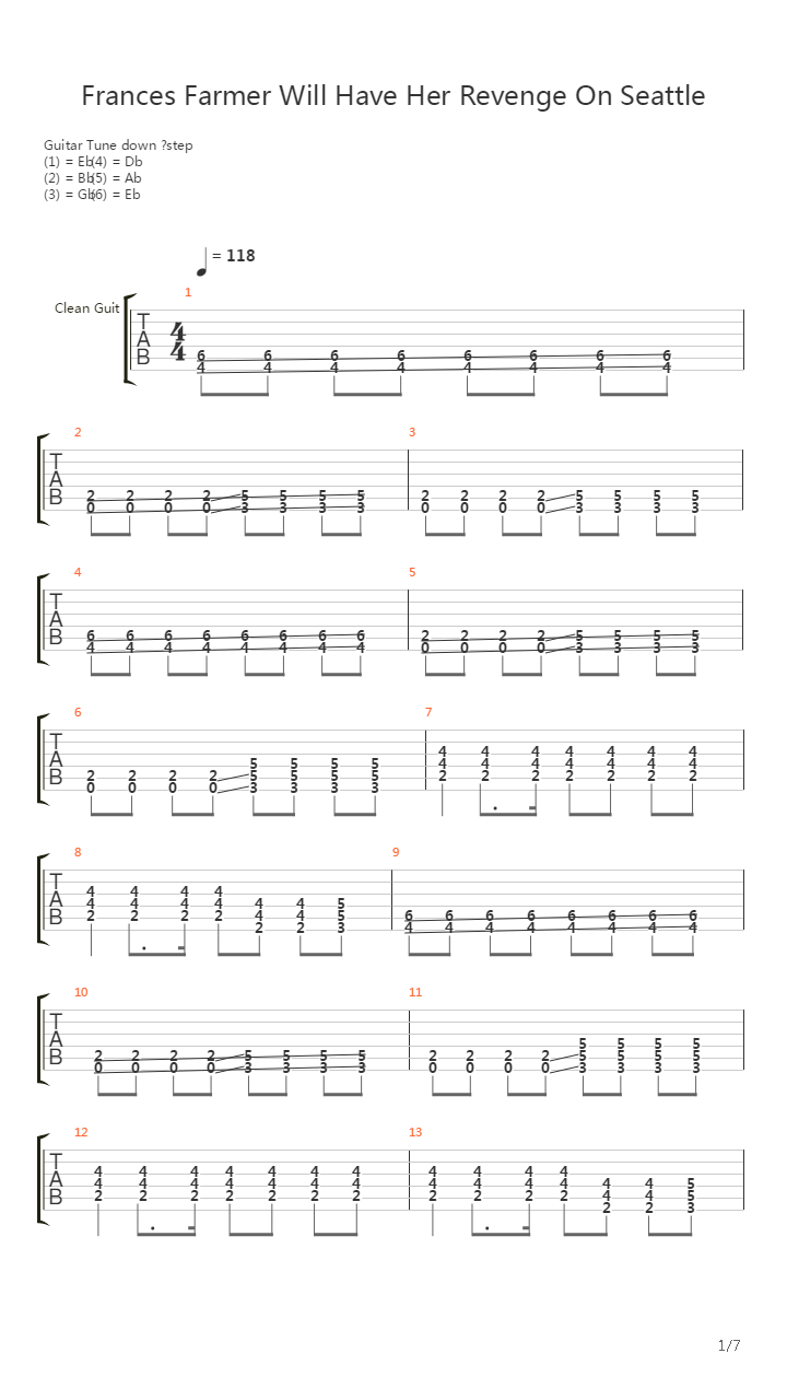 Frances Farmer Will Have Her Revenge On Seattle吉他谱