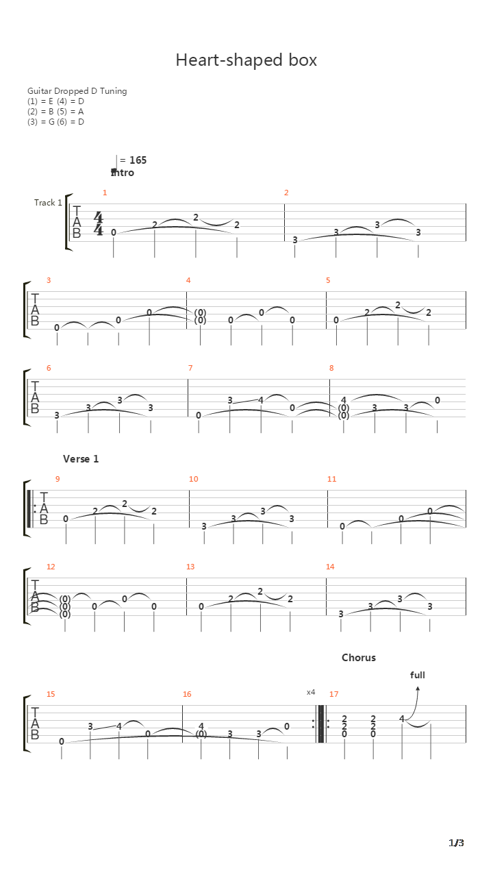 Heart Shaped Box吉他谱