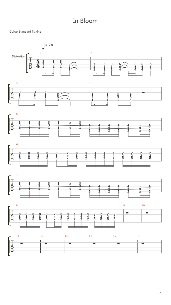In Bloom吉他谱