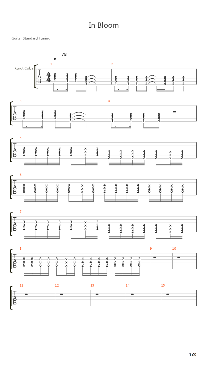 In Bloom吉他谱