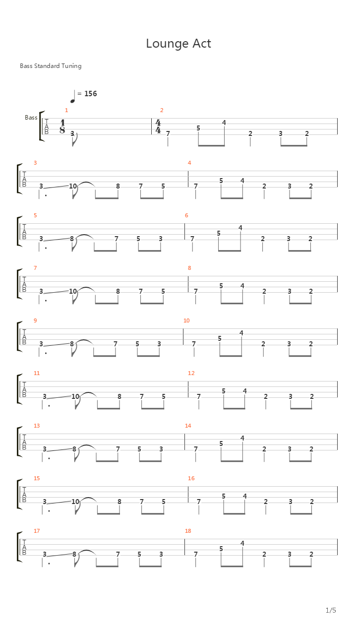Lounge Act吉他谱