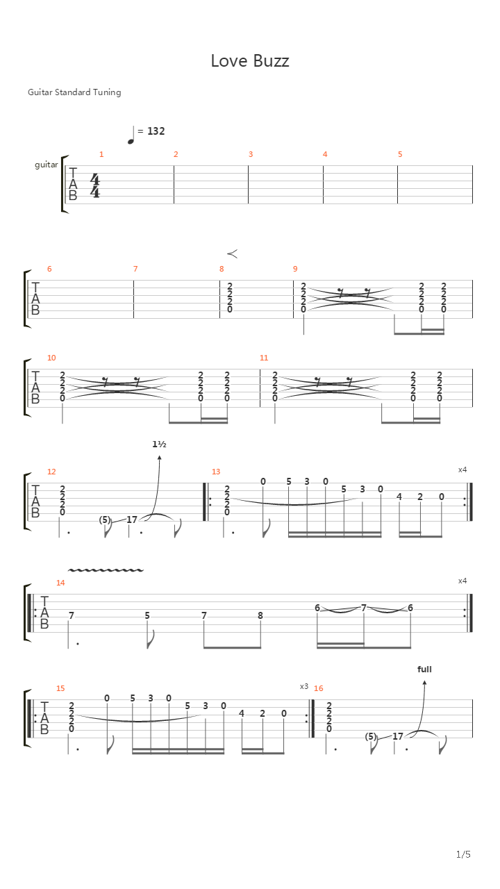 Love Buzz吉他谱