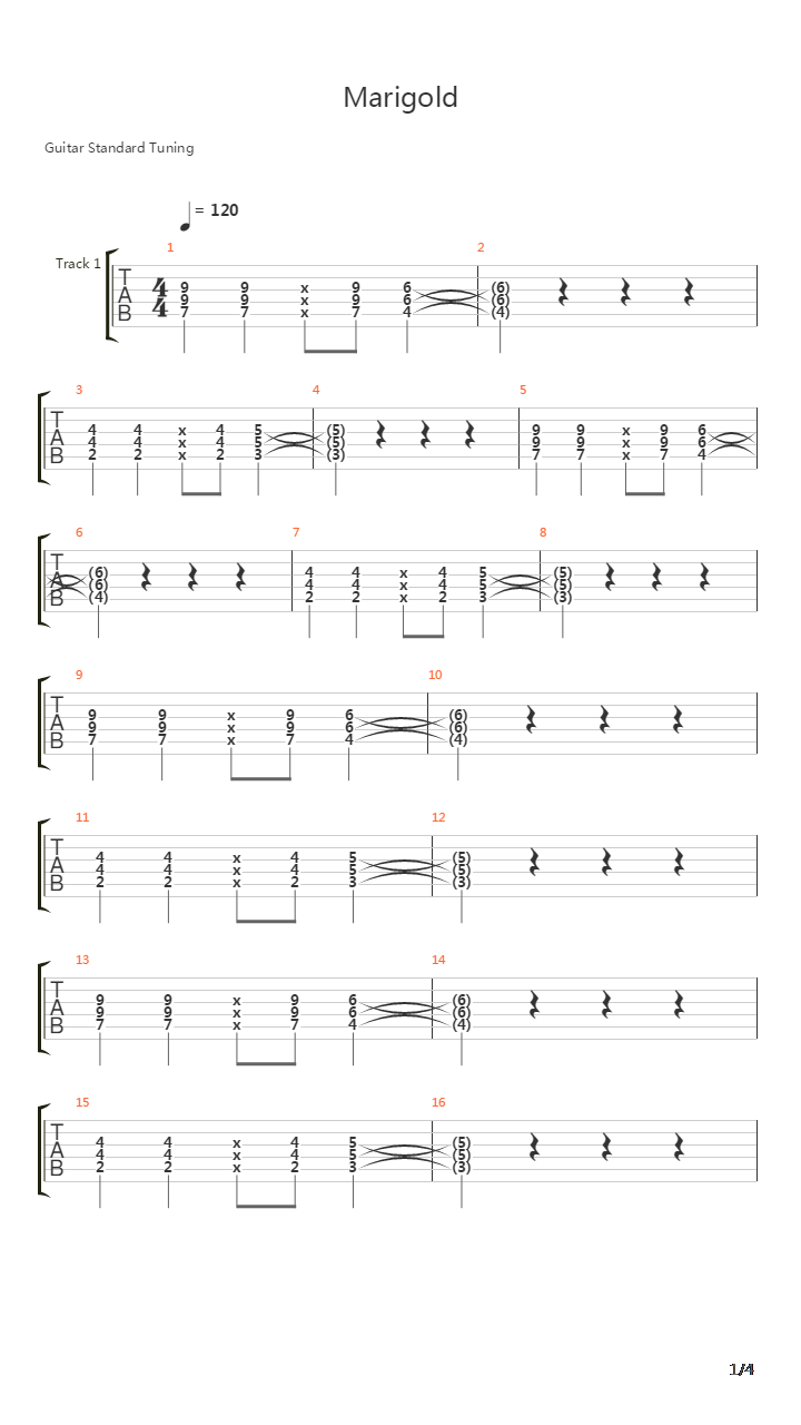 Marigold吉他谱