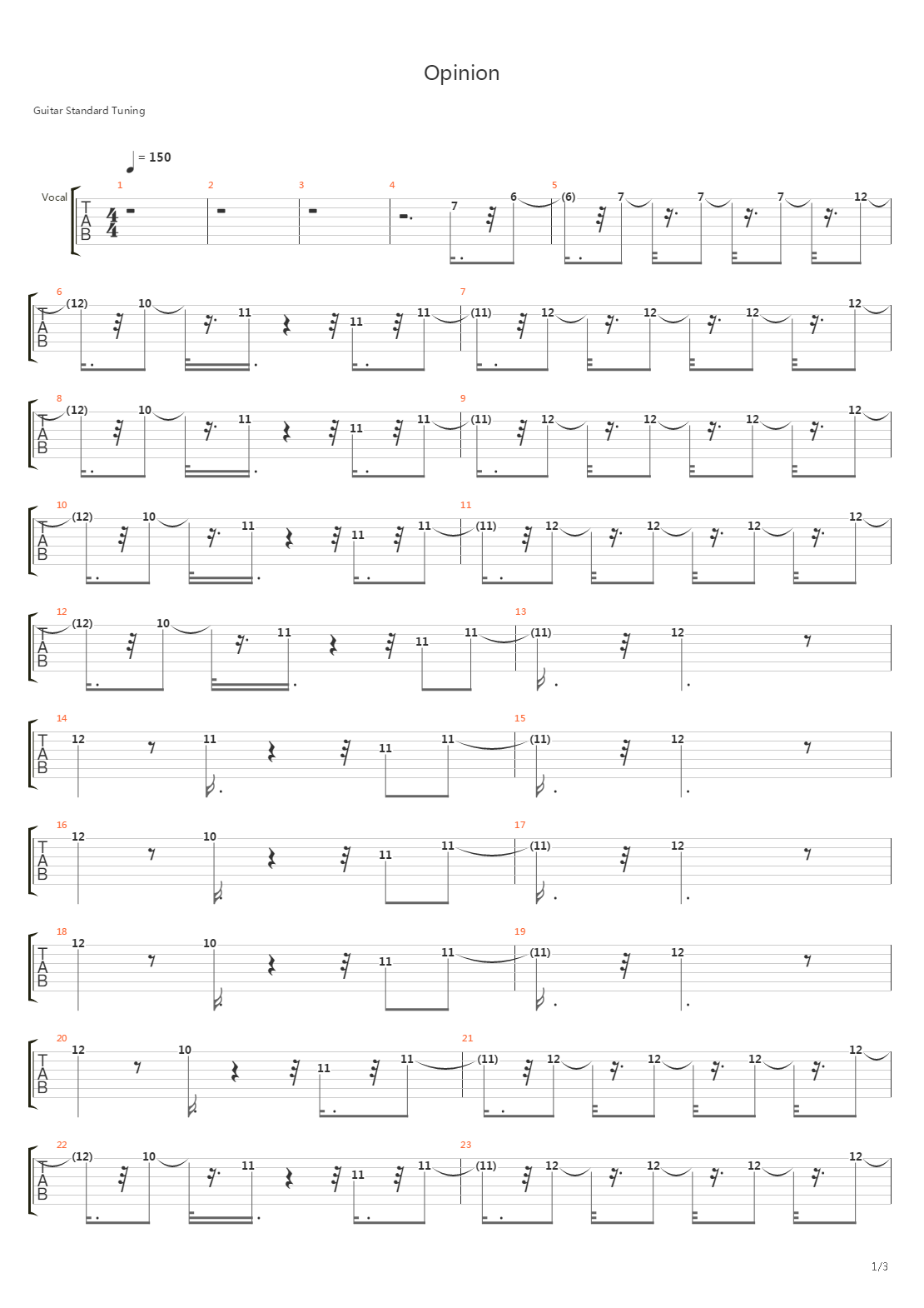 Opinion吉他谱