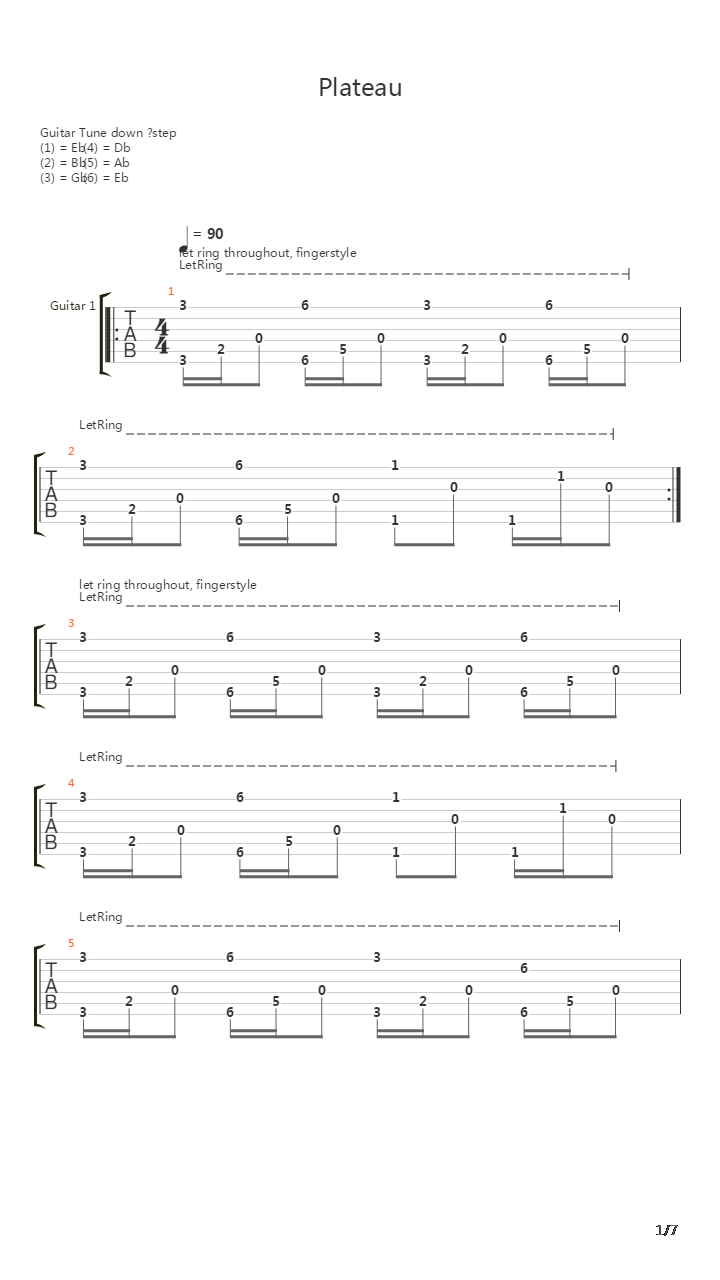 Plateau吉他谱