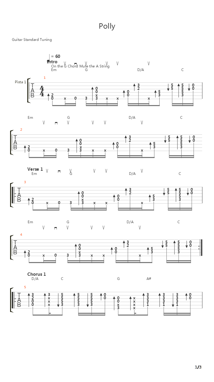 Polly吉他谱
