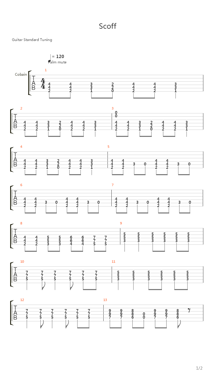 Scoff吉他谱