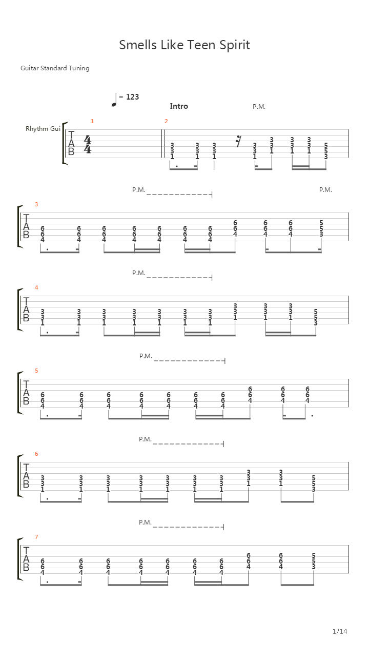 Smells Like Teen Spirit吉他谱