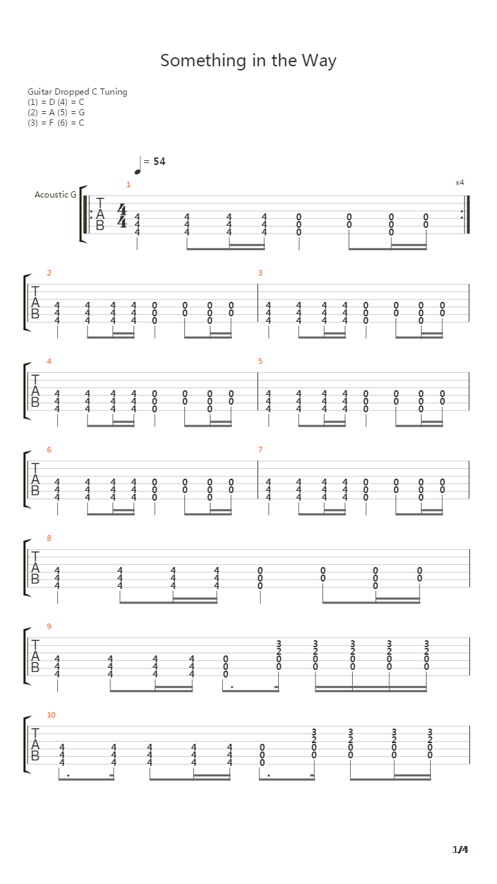 Something In The Way吉他谱