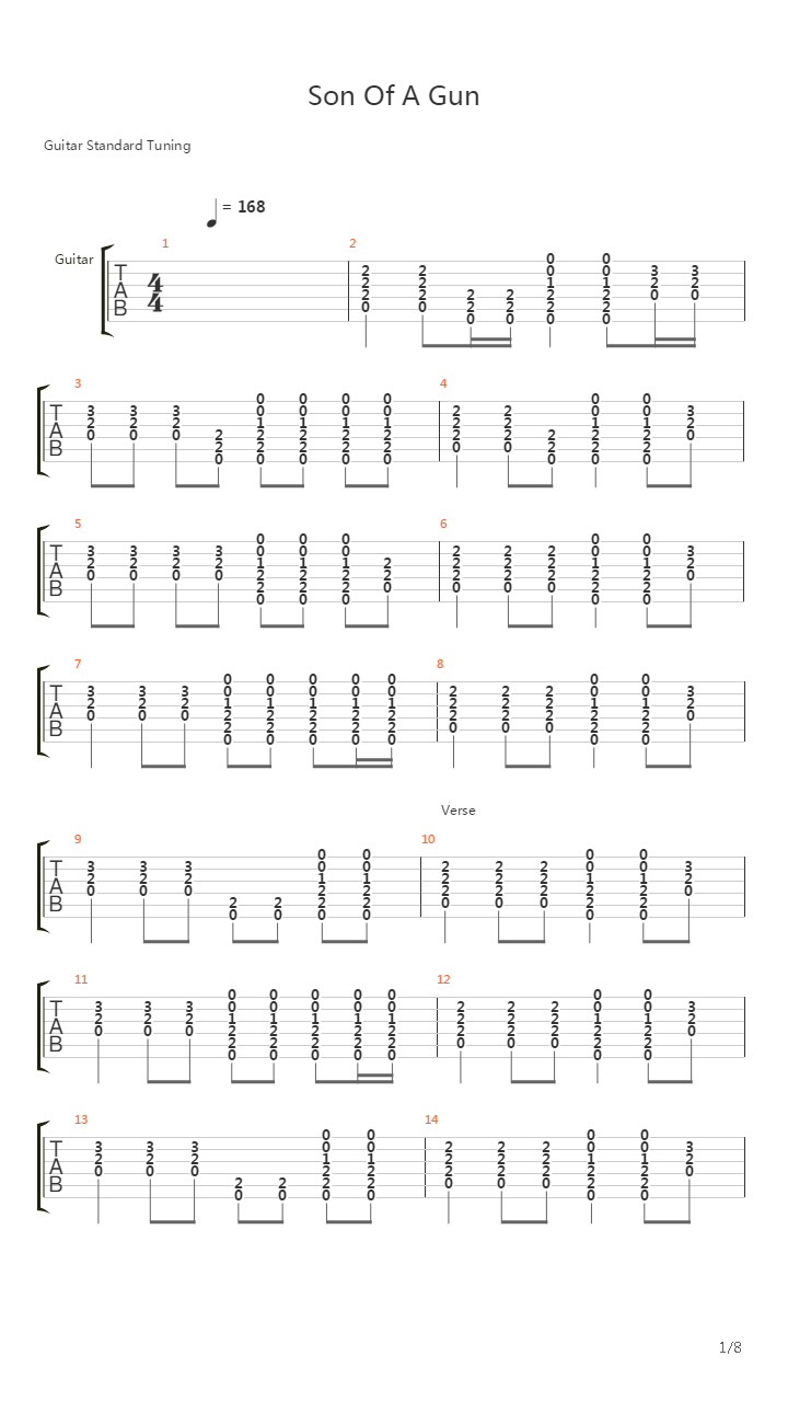 Son Of A Gun吉他谱