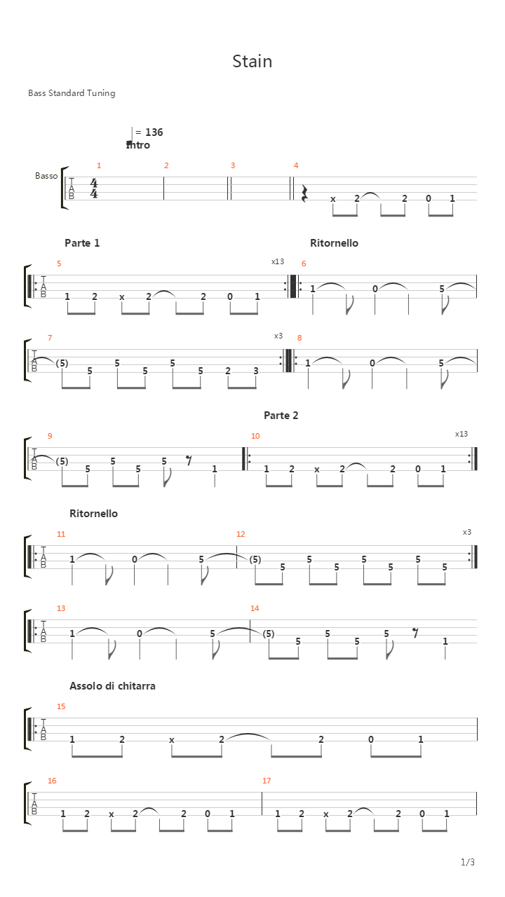 Stain吉他谱