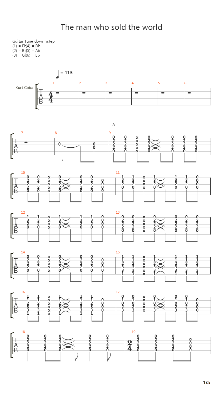 The Man Who Sold The World吉他谱