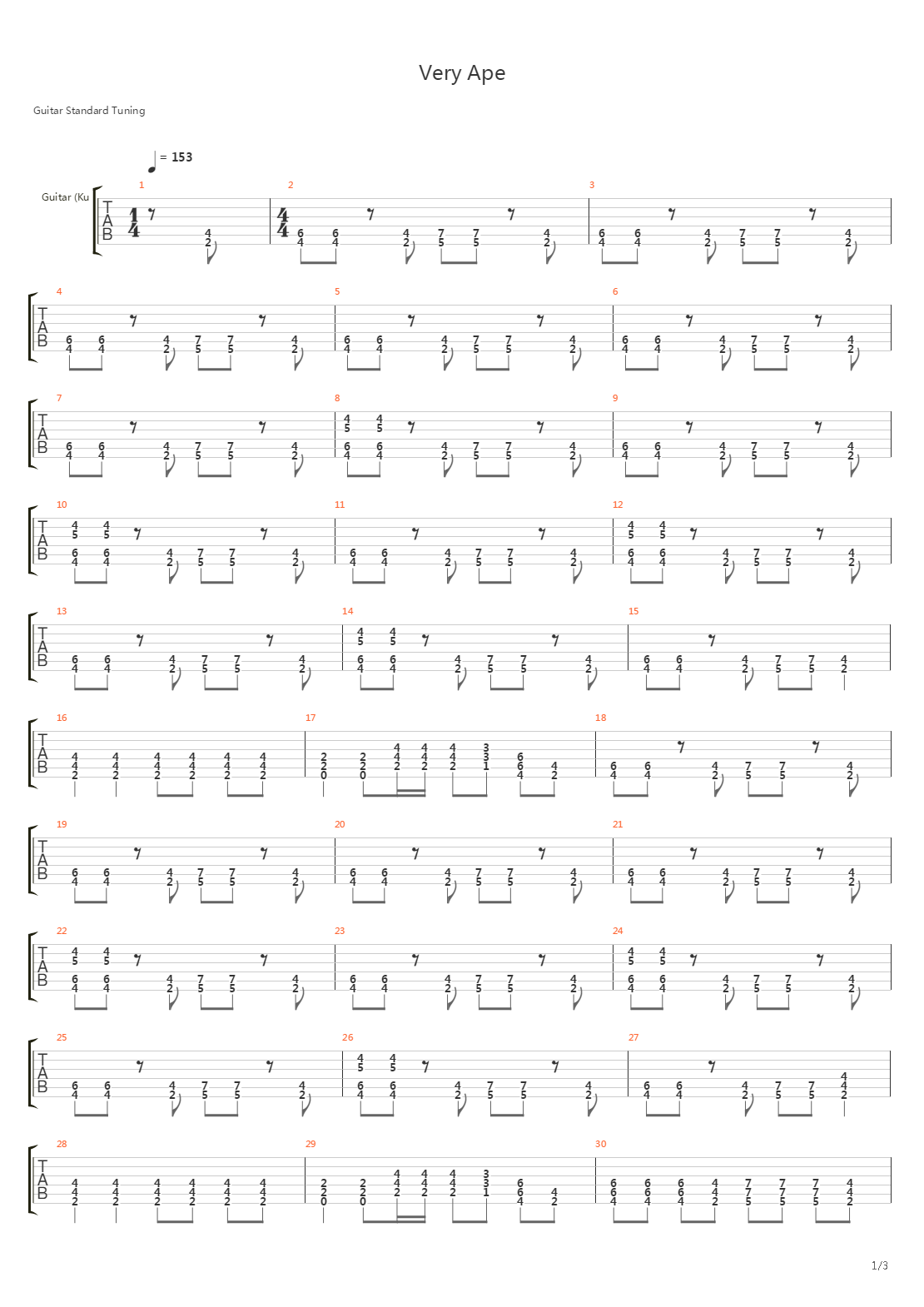 Very Ape吉他谱