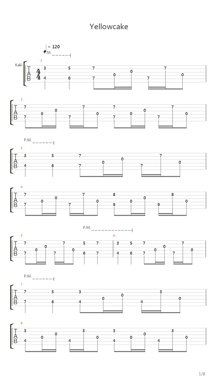 Yellowcake吉他谱