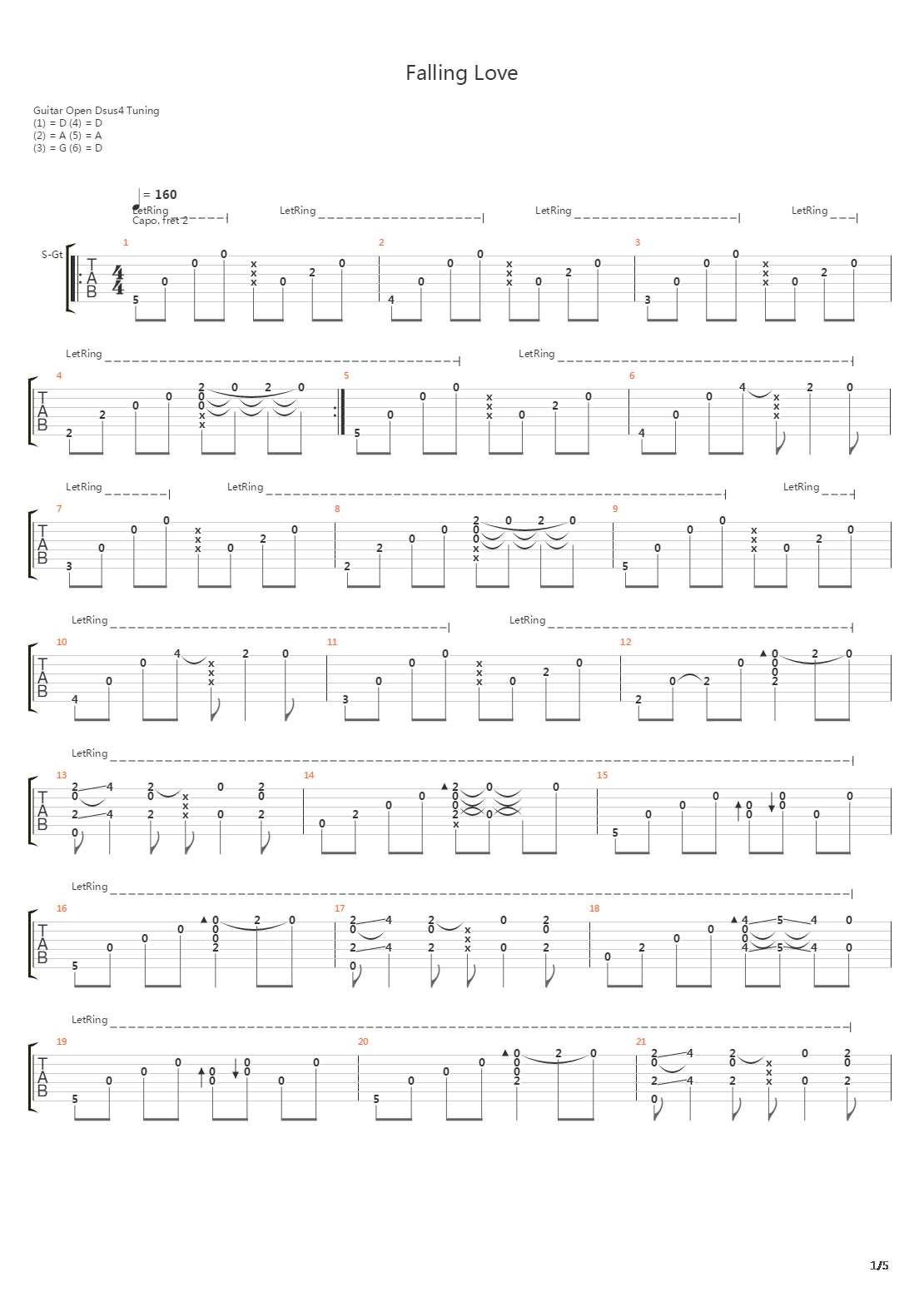 Falling Love吉他谱