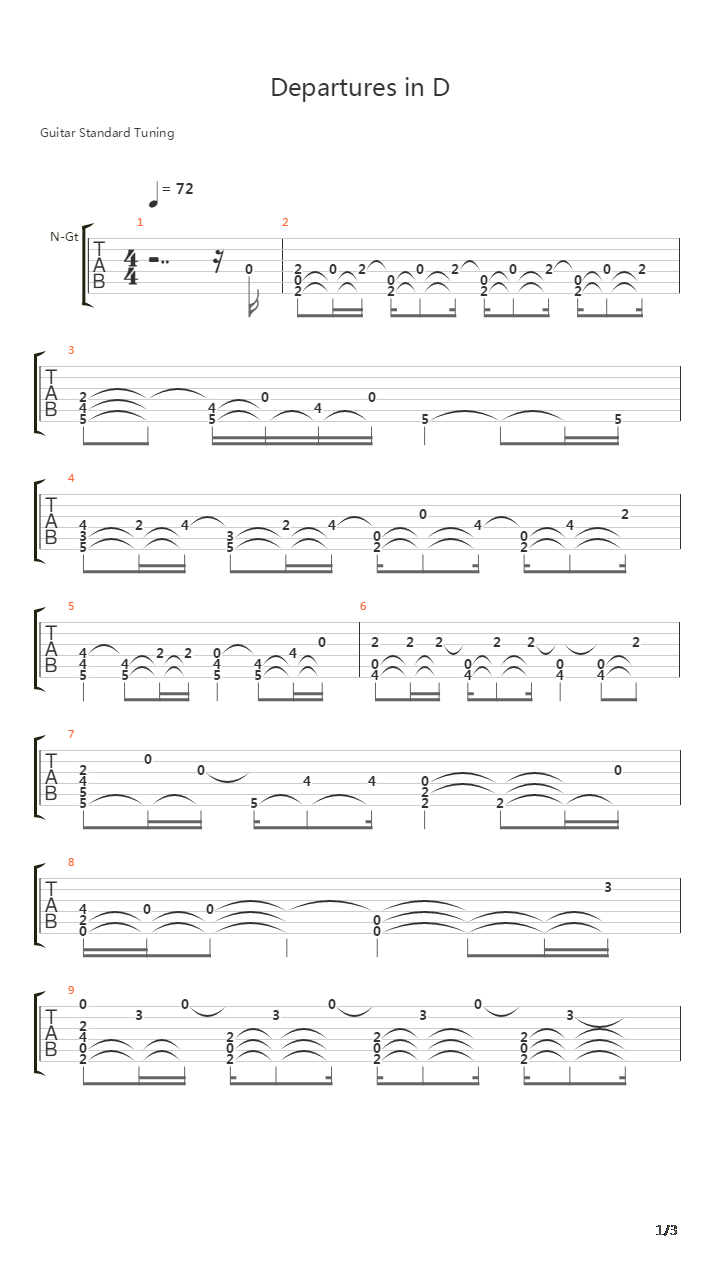 罪恶王冠 - Departures(in D)吉他谱