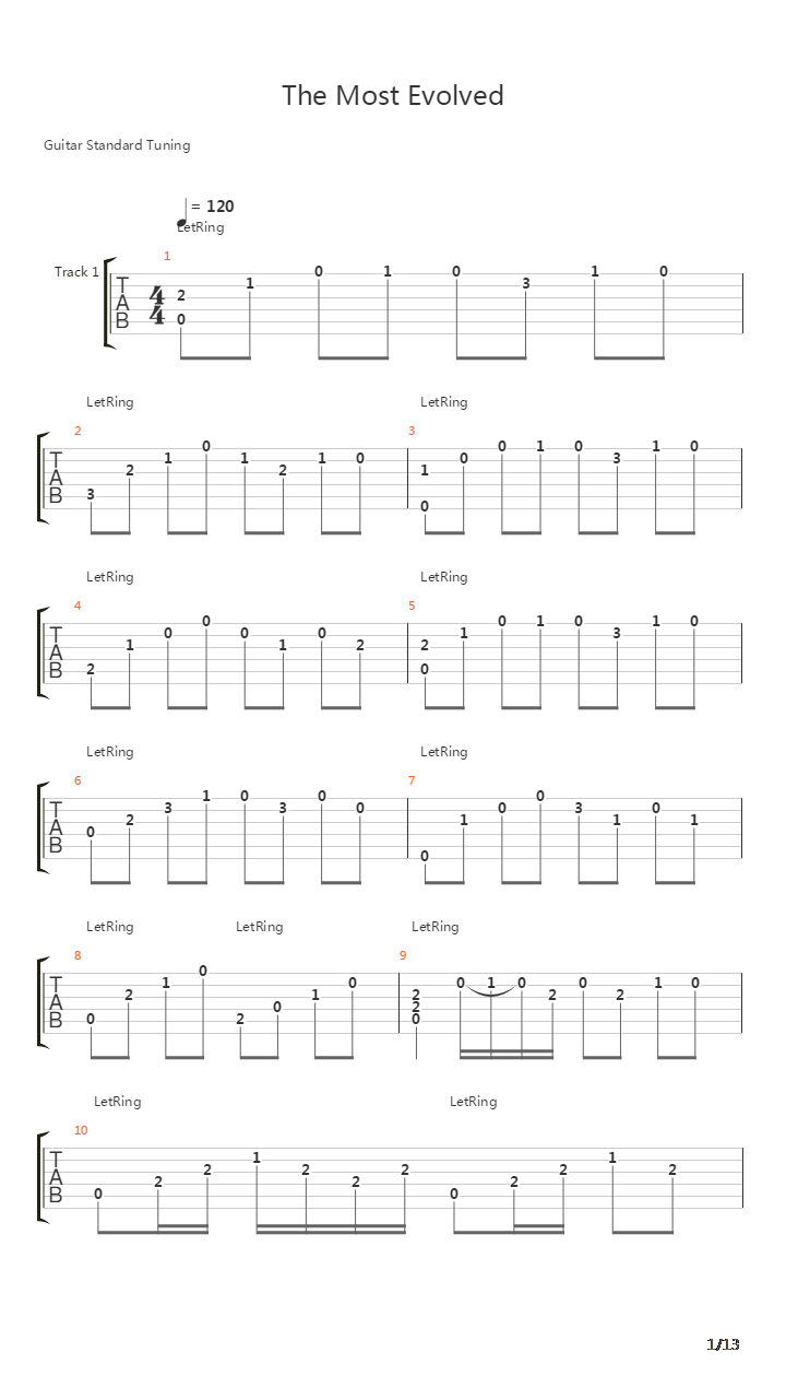 The Most evolved吉他谱