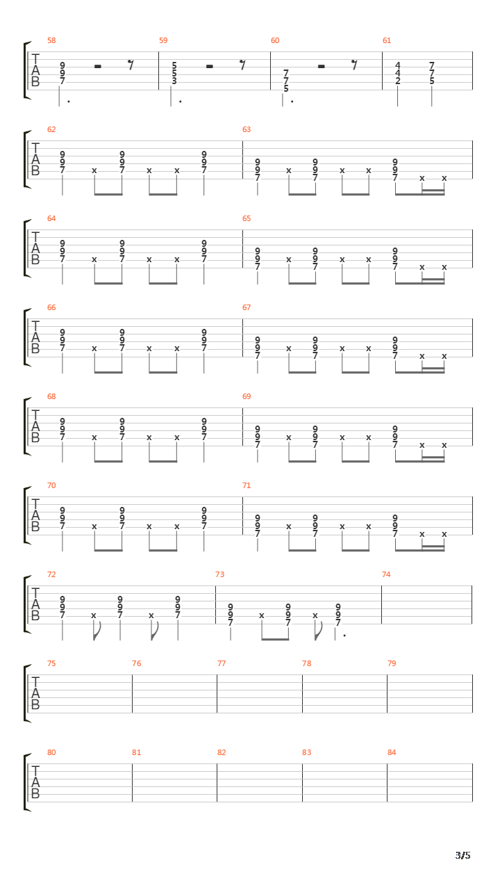 乐队开场曲吉他谱