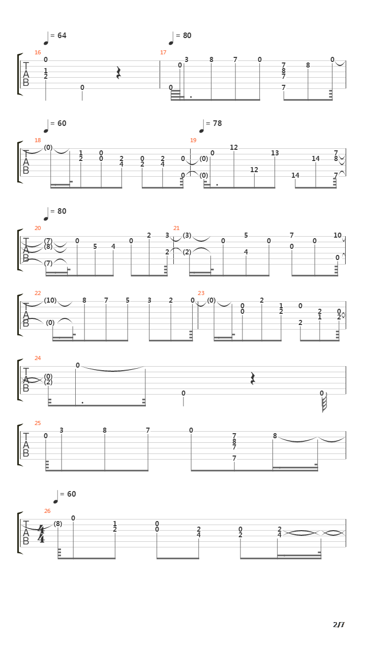 泪吉他谱