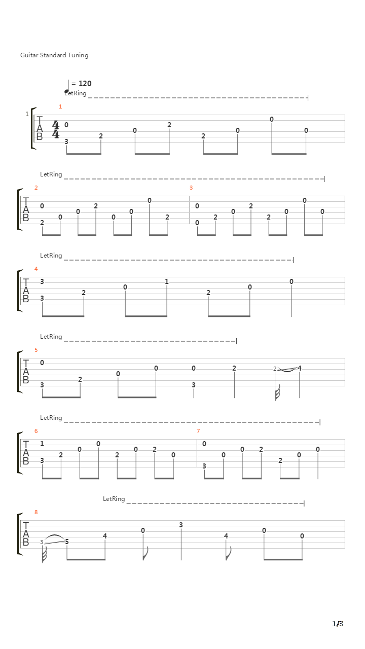 Though The Arbor（穿越林荫）吉他谱