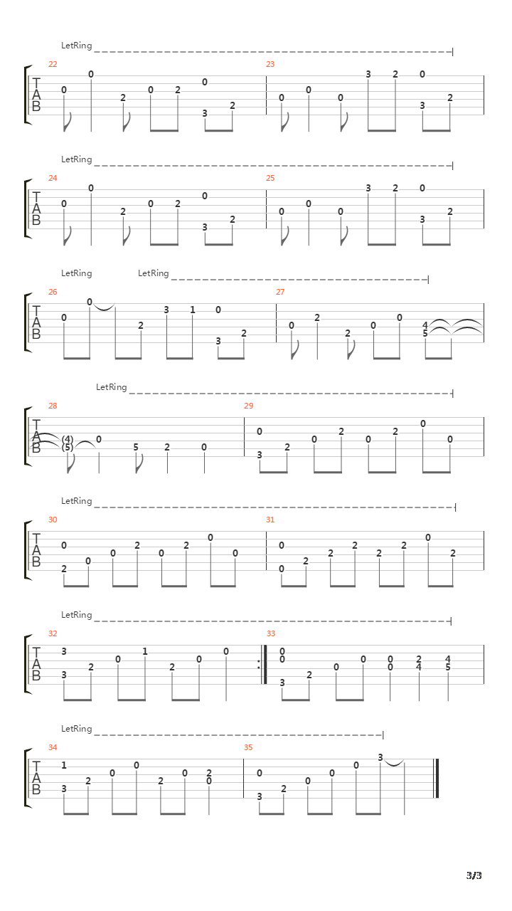 Though The Arbor（穿越林荫）吉他谱