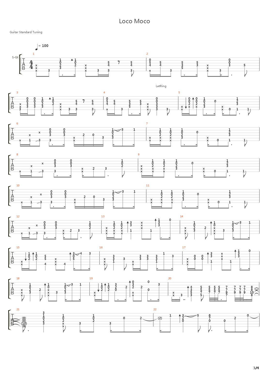 Loco Moco吉他谱