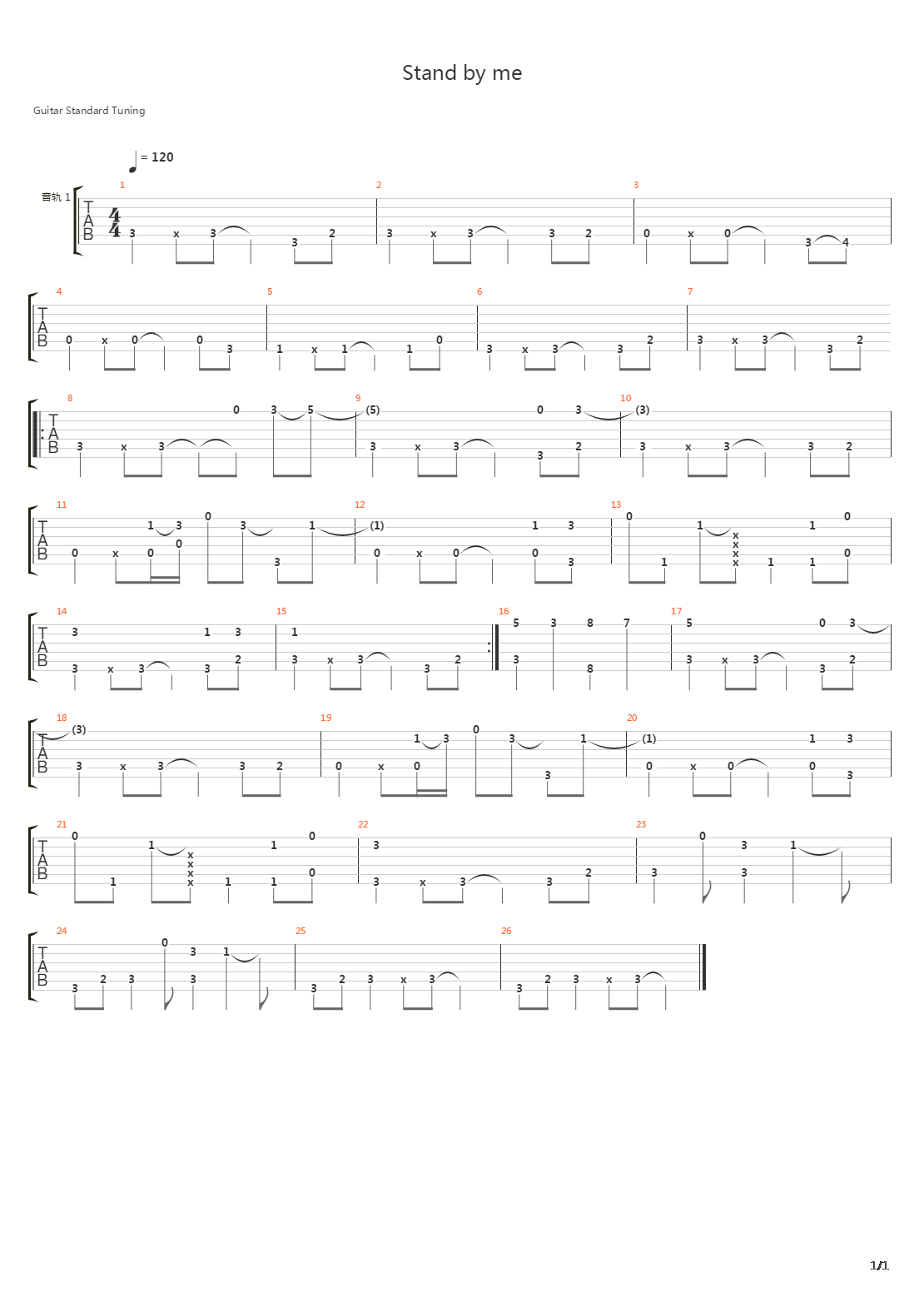 Stand by me吉他谱