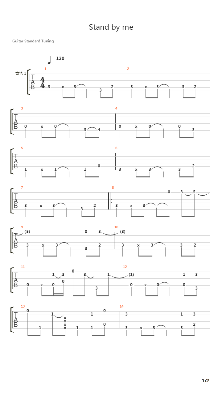 Stand by me吉他谱