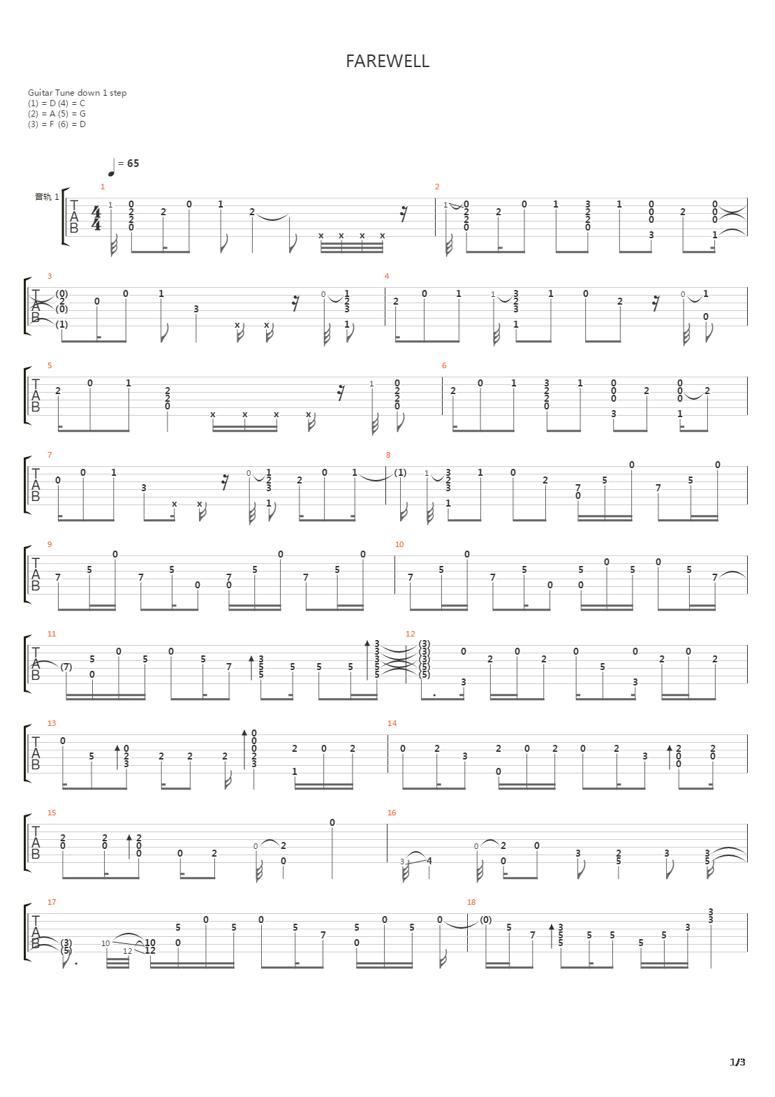 Farewell吉他谱
