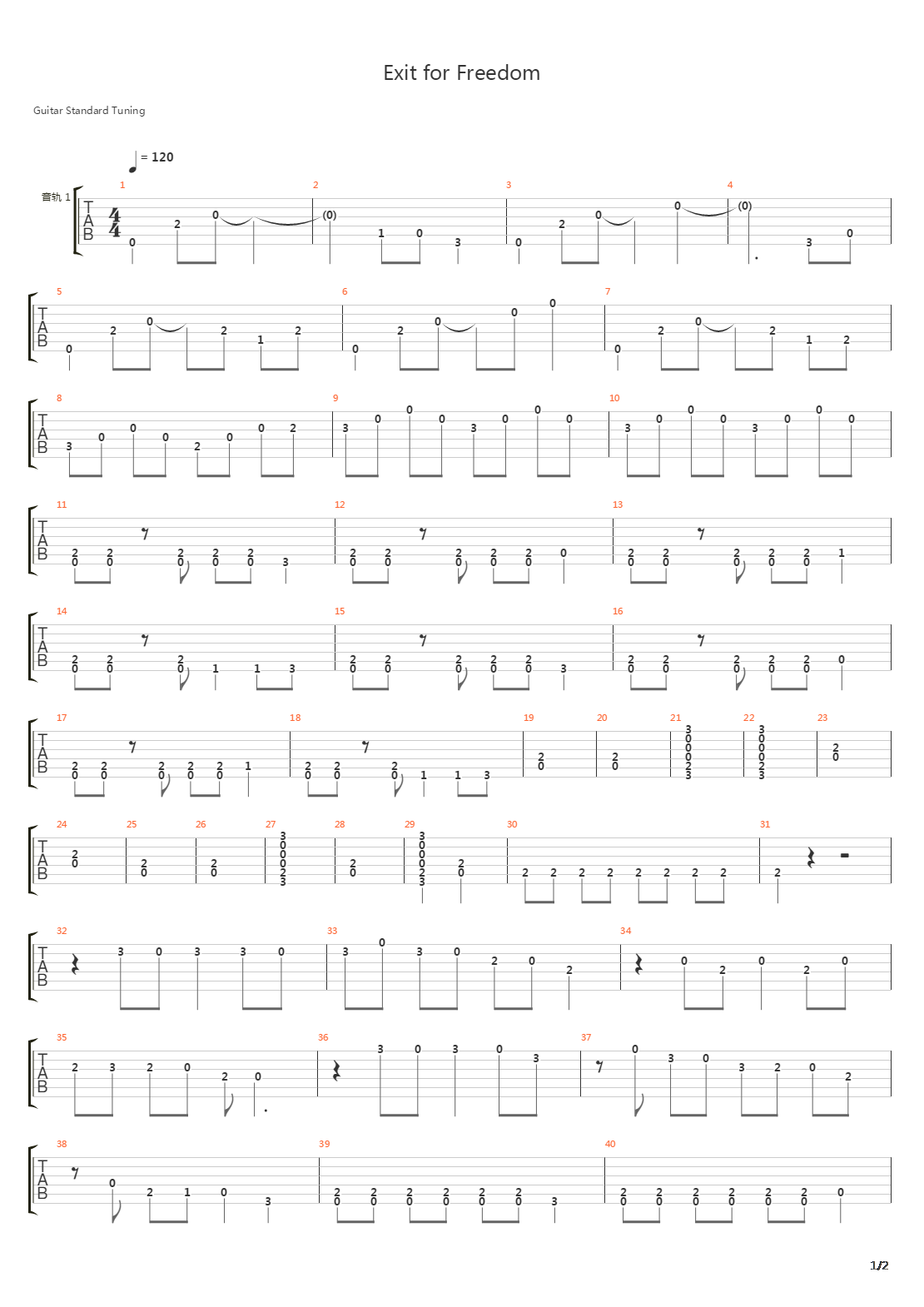 Exit for Freedom吉他谱