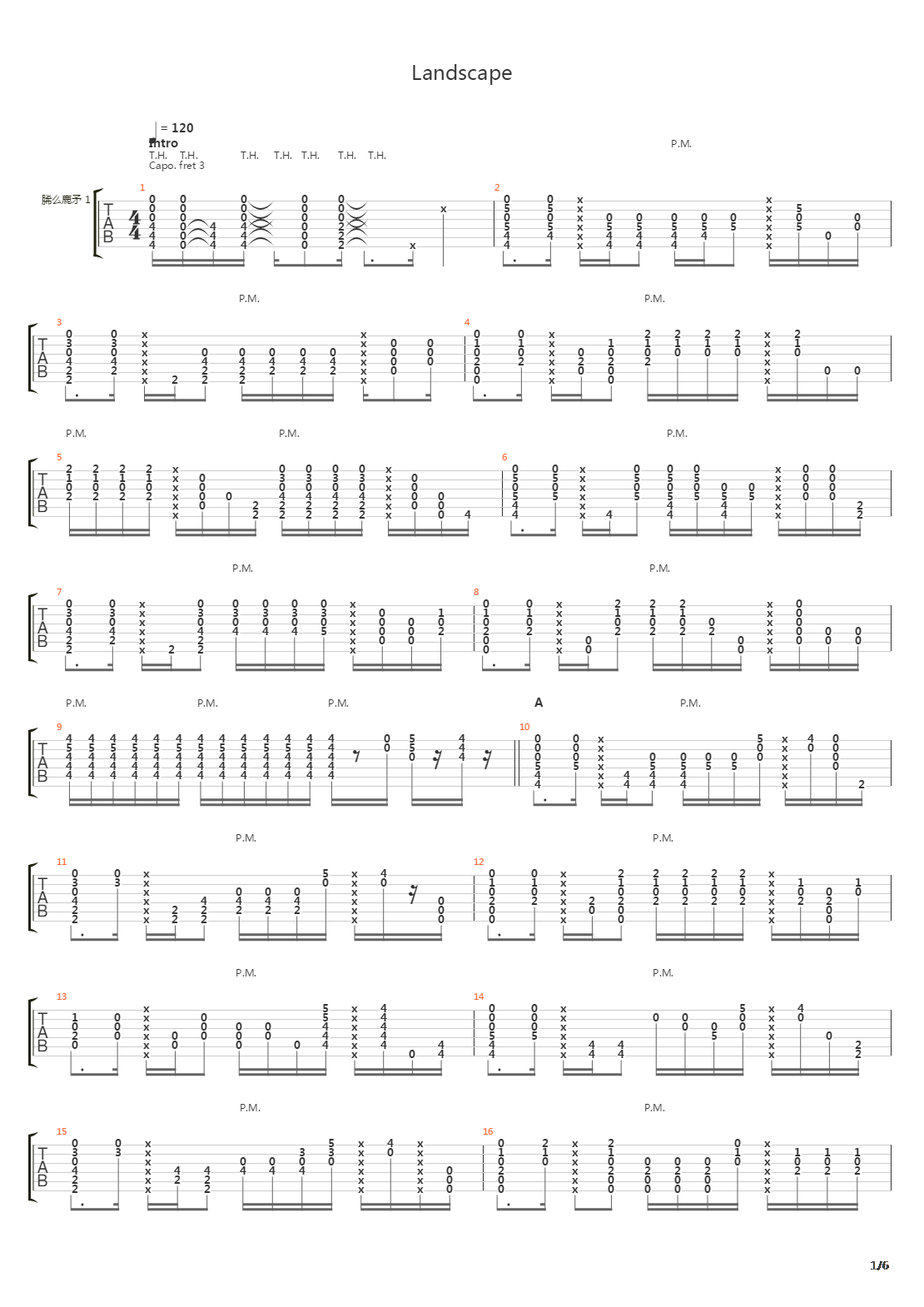 landscape（PM标记）吉他谱