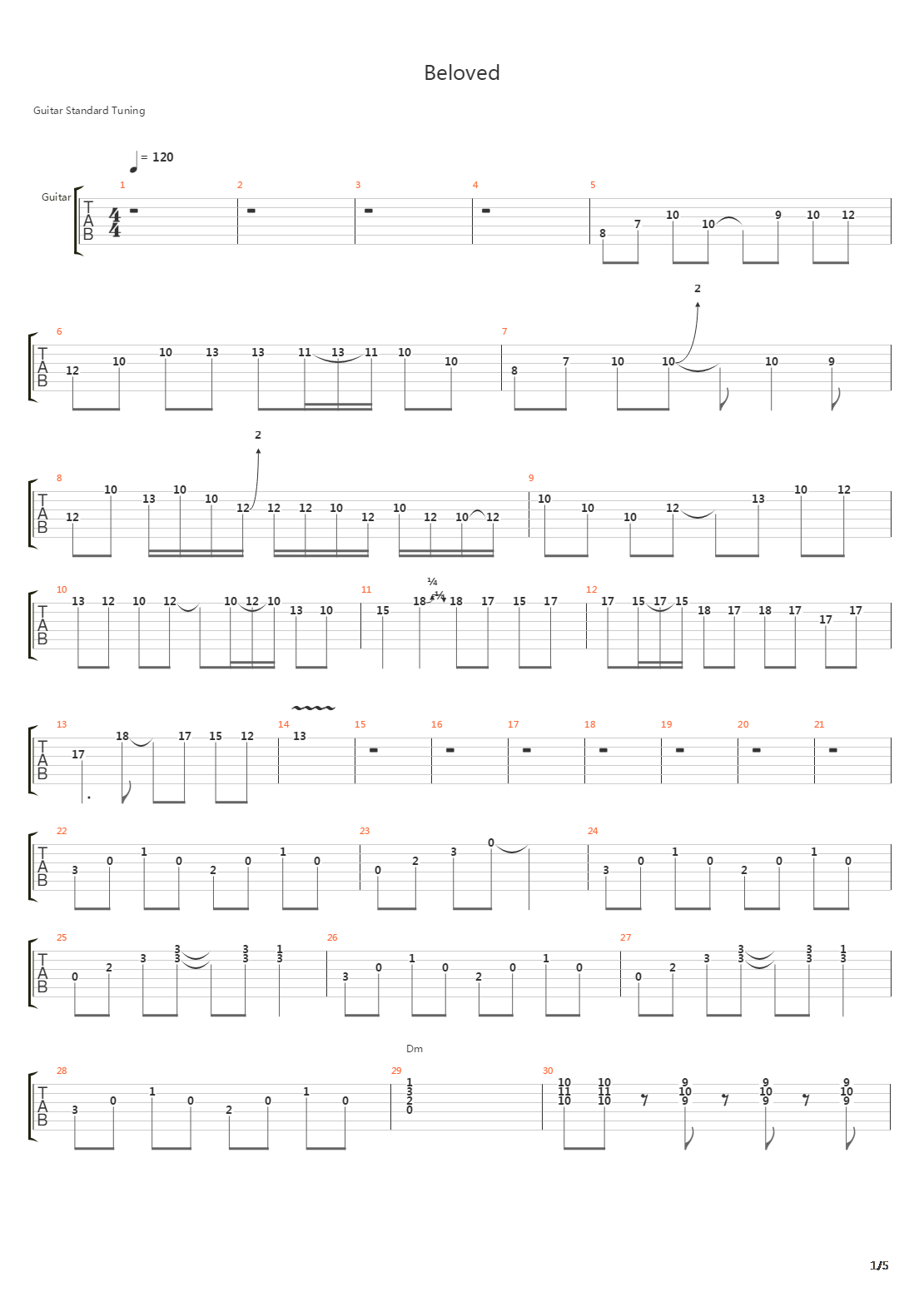 Beloved吉他谱