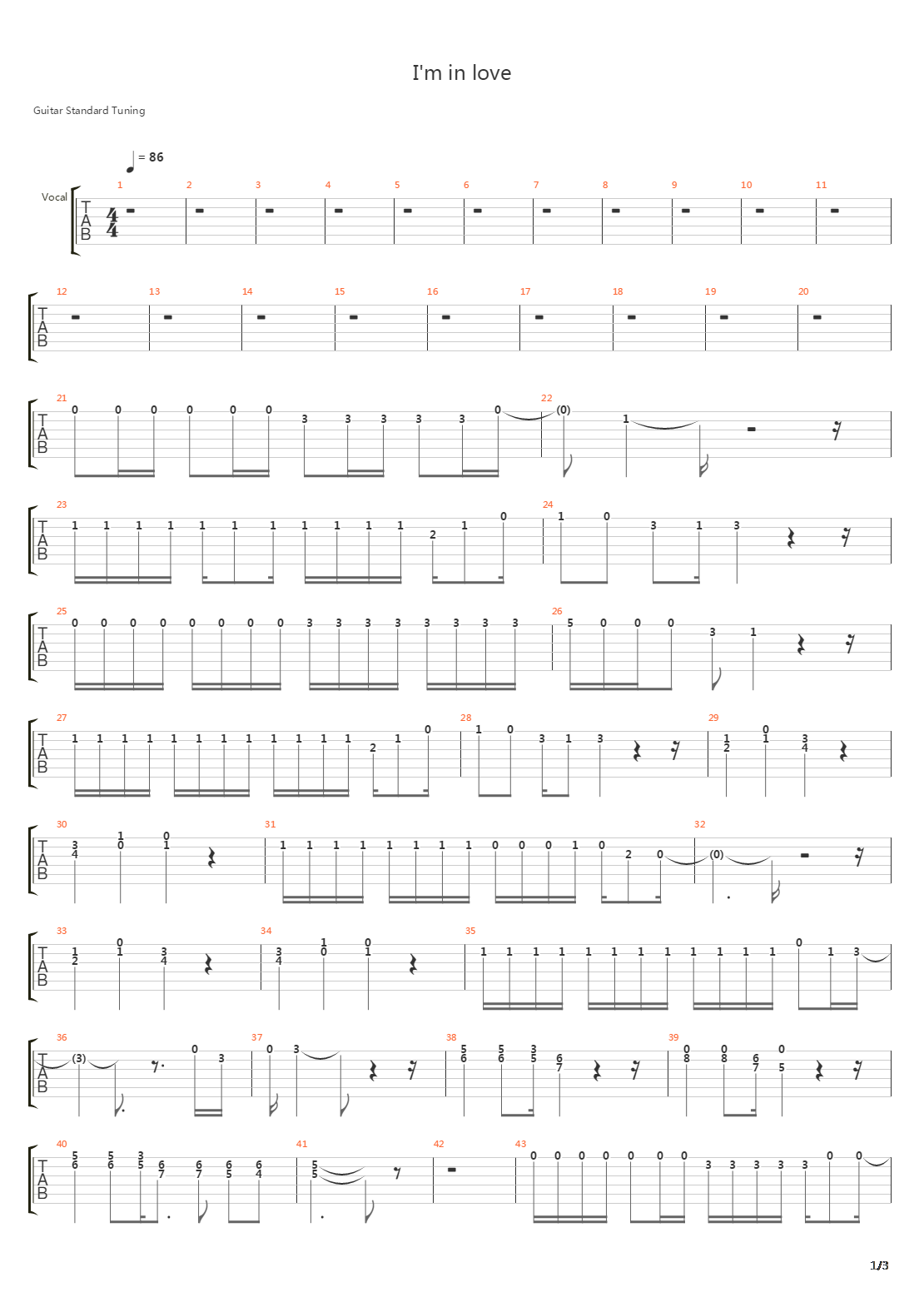 I'm In Love吉他谱