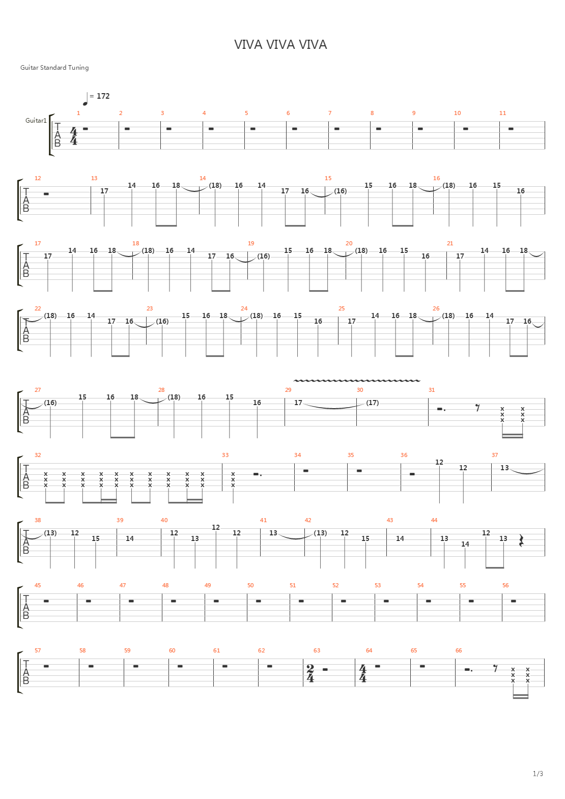 Viva Viva Viva吉他谱