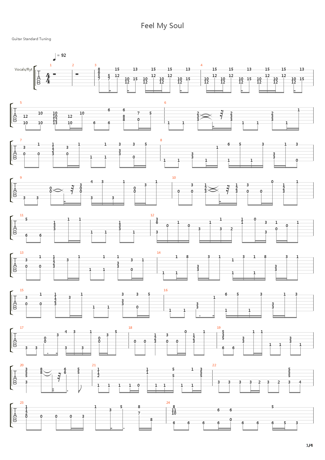 Feel My Soul吉他谱
