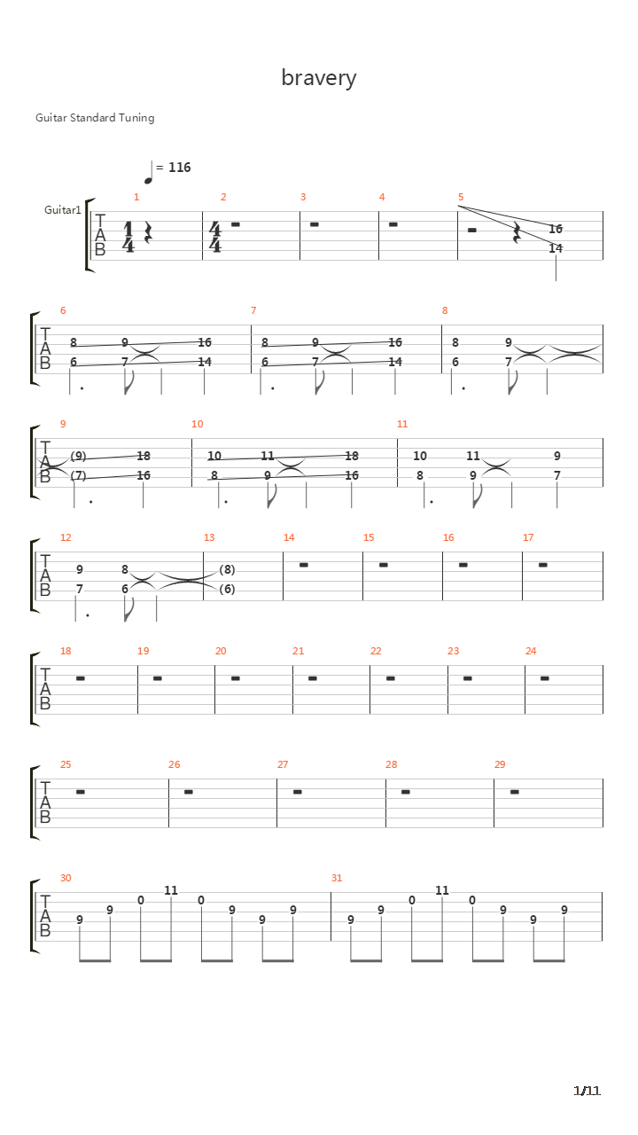 Bravery吉他谱